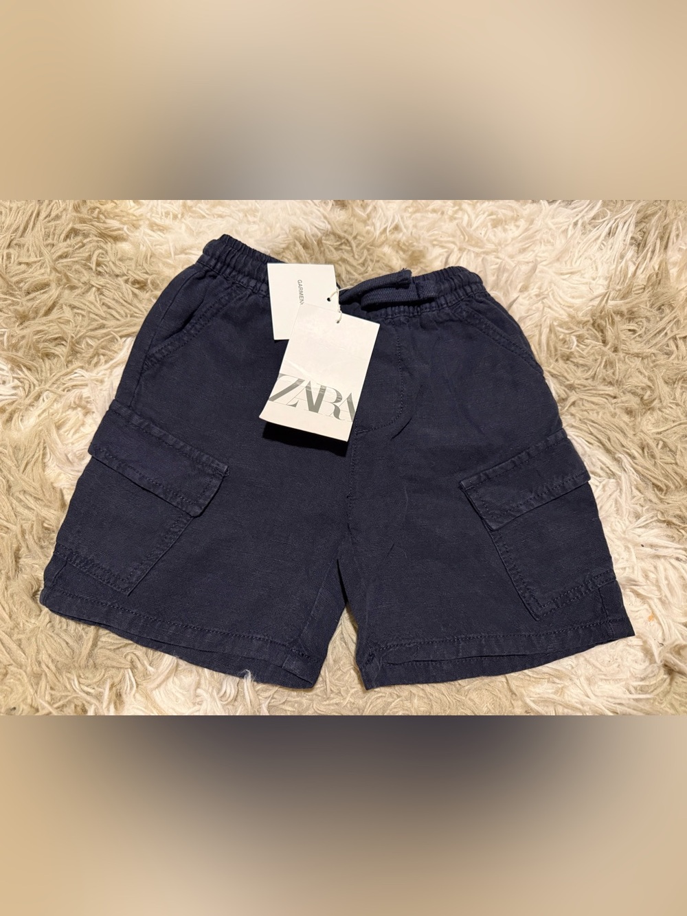 Zara Dark Navy Cargo Shorts